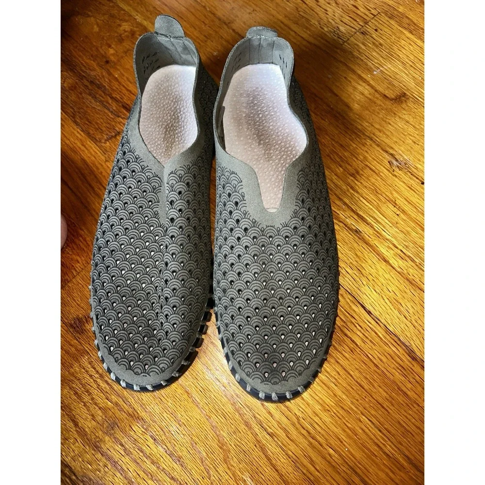 Ilse Jacobsen Womens Tulip 139 Grey Perforated Flat Sneaker‎ 38 7.5 8